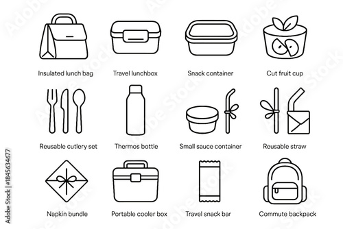 Small prep lunch sustainable cooler vector travel fruit snack meal cup commute