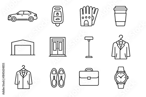 Entrance car icon icons umbrella gloves vector hanger quiet mug apartment luxury
