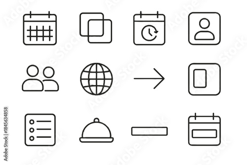 Icon management vector lunch shared session bar calendar tile solo time