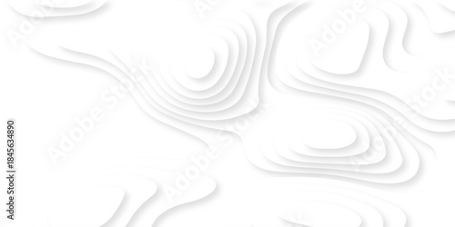 Abstract white papercut luxury diamond creative topography map background. vector natural shadow papercut web topography map spiral line texture.
