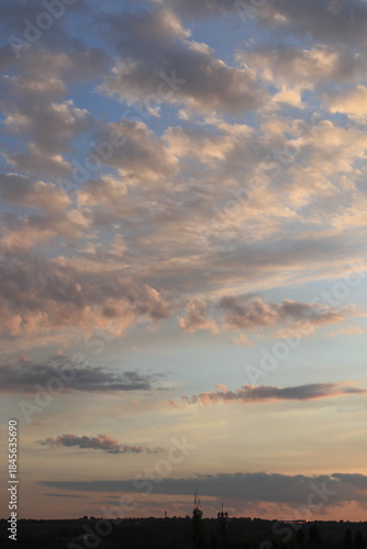 Bright colors of paints during sunrise.