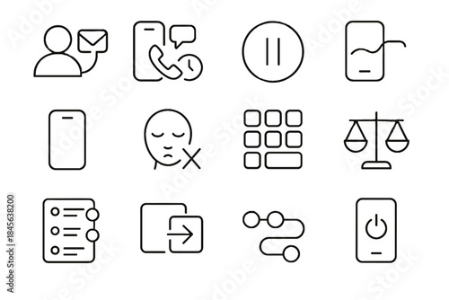 Circle vector communications tech focused minimalist mindful shortcut clean symbol icons icon