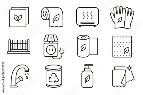 Home sensor vector icon solar roll insulation natural eco tin plug outlet