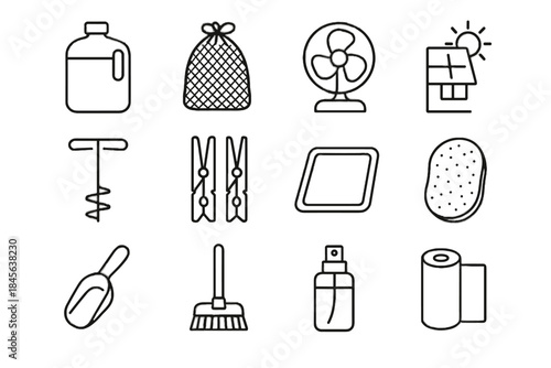 Water vector baking roll sensor solar clothespins home eco scoop mat icon