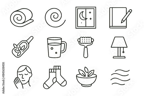 Socks icon roll vector evening tool self comfy glow leaves time care