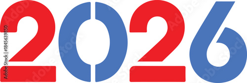 2026 logotype bolt typography design, new year 2026 typography vector design.