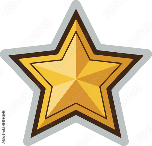 A vibrant golden star graphic, perfect for enhancing Christmas holiday themes and festive celebrations, delivering a distinguished touch of quality and excellence to any design project