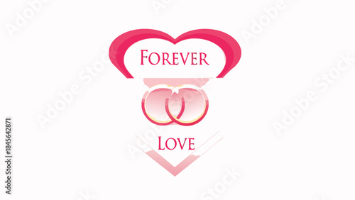 Heart shaped jewelry forever love text soft pink pi symbol