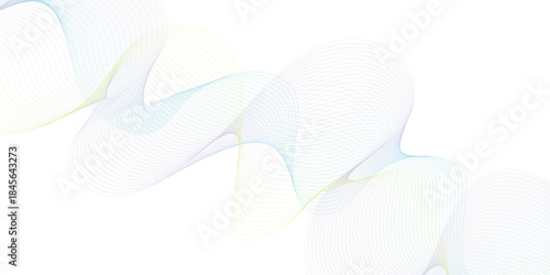 Abstract wave element for design. Digital frequency track equalizer. Stylized line art background.  Wave with lines created using blend tool. Curved wavy line, smooth stripe. Vector illustration.