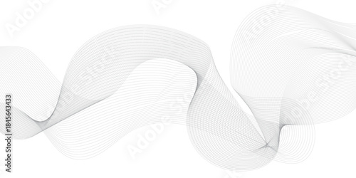 Abstract wave element for design. Digital frequency track equalizer. Stylized line art background. Vector illustration. Wave with lines created using blend tool. Curved wavy line, smooth stripe.