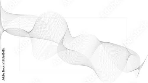 Abstract wave element for design. Digital frequency track equalizer. Stylized line art background. Vector illustration. Wave with lines created using blend tool. Curved wavy line, smooth stripe.