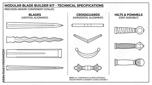 Modular Blade Builder Kit technical specifications diagram vector