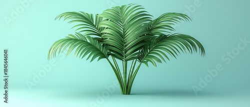 Minimal tropical green plant isolated on soft pastel background, symbolizing nature, freshness, growth, eco lifestyle, and modern botanical design.