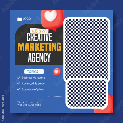Digital Marketing Agency Promotion Template.
Modern Digital Marketing Social Media Design.
Online Marketing Business Creative Template.
Digital Marketing Strategy Banner Design.
Marketing Agency.