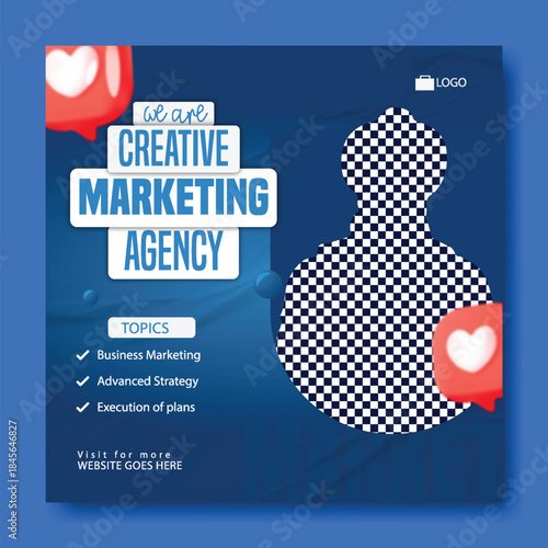 Digital Marketing Agency Promotion Template.
Modern Digital Marketing Social Media Design.
Online Marketing Business Creative Template.
Digital Marketing Strategy Banner Design.
Marketing Agency.