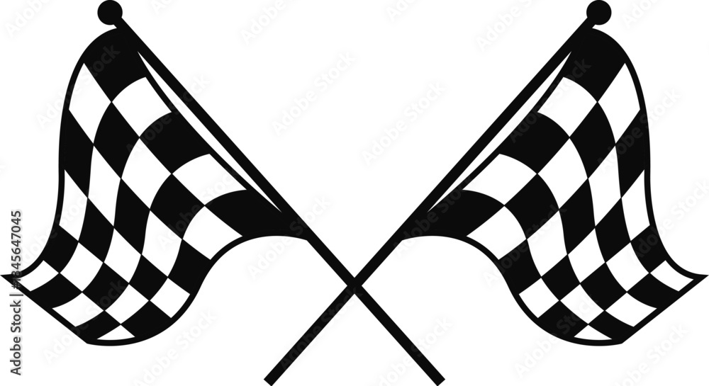 Fototapeta premium two crossed checkered flags vector racing flag sports finish line flag eps vector