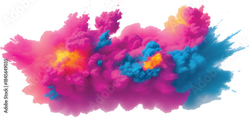 Creative Abstract Color Powder Splash Explosion Isolated on White for Branding Posters Social Media and Digital Design