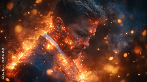 Inner Turmoil: Portrait of a Man Burning Out
