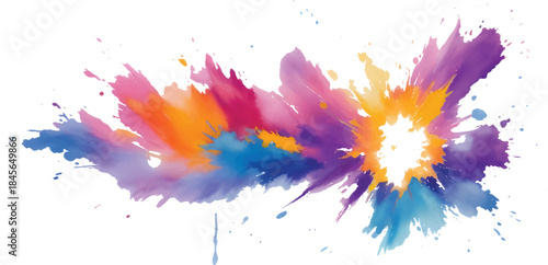 Abstract Colorful Watercolor Splash Background with Vibrant Paint Stains for Creative Design Artwork Posters and Digital Projects