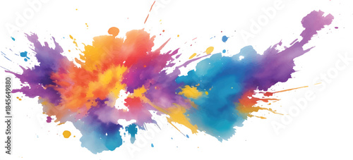 Abstract Colorful Watercolor Splash Background with Vibrant Paint Stains for Creative Design Artwork Posters and Digital Projects