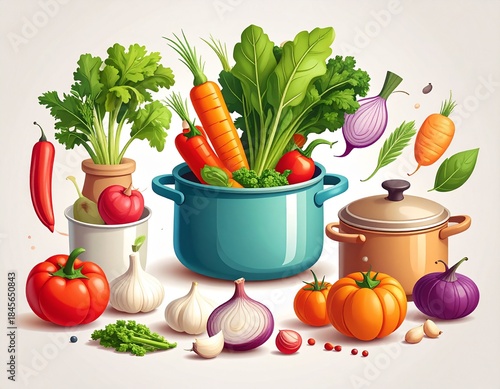vegetables on a white background