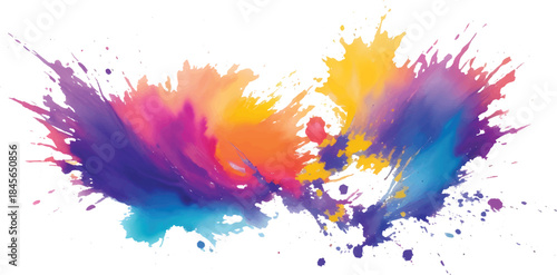 Colorful abstract watercolor paint splashes and stains texture background design