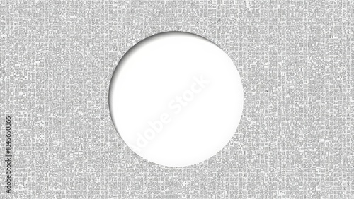Minimalist White Circle on Textured Gray Background Abstract Design.