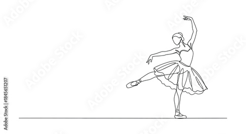 Graceful ballerina in motion isolated on white background, Vector