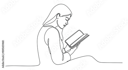 Reading in solitude isolated on white background, Vector