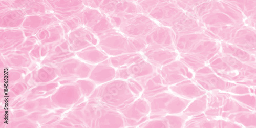 Shimmering pink water surface with beautiful ripple effect and light reflections