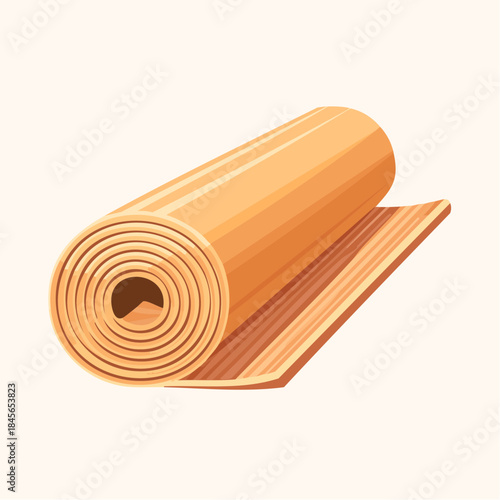 Rolled Yoga Mat: A pristine, rolled yoga mat, its textures inviting, rests poised for practice, promising serenity and a connection to wellness.