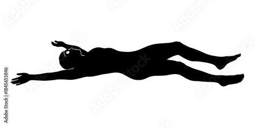 Dynamic Silhouette of a Swimmer in Action.