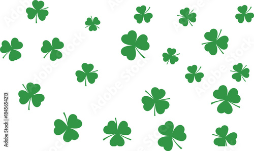 Clover leaf icon set, lucky four-leaf clover, editable, isolated, green foliage, botanical vector, nature symbol, spring motif