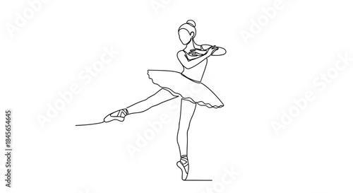Graceful ballerina in motion isolated on white background, Vector