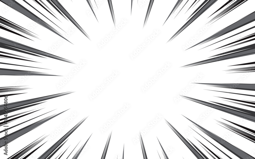 Fototapeta premium Anime Radial Black Speed Line Background