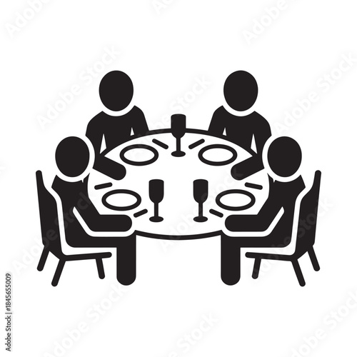 People gathered around a table enjoying a meal or social event