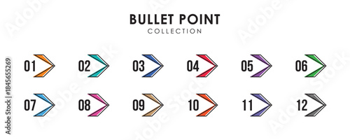 Number bullet points collection vector design
