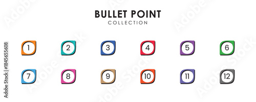 Number bullet points collection vector design