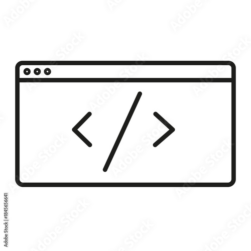 Browser code icon. Web development vector. Coding tag graphic. Website programming illustration.