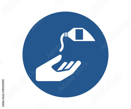 ISO 7010 M022 – Use barrier cream sign. Obligation sign pictogram vector design and illustration.
