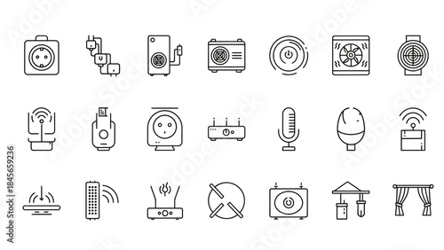 Collection of modern electronic device and technology icons
