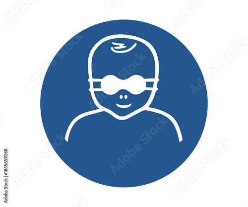 ISO 7010 M025 – Protect infants' eyes with opaque eye protection sign. Obligation sign pictogram vector design and illustration.
