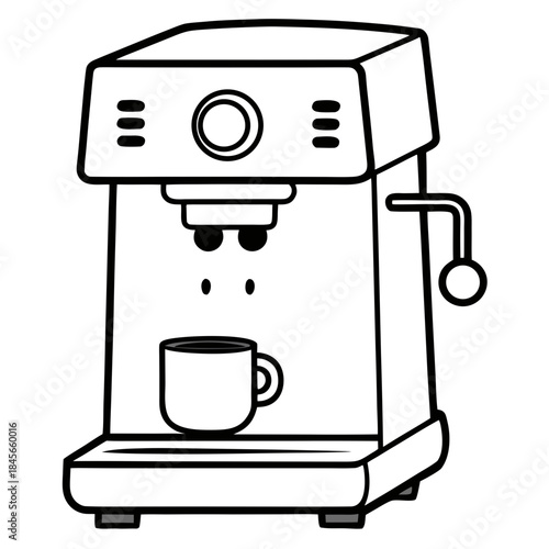 Coffee machine with mug on drip tray espresso machine