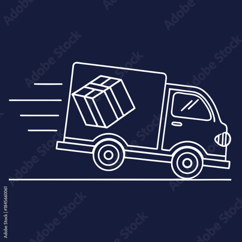 Delivery truck with box package transportation