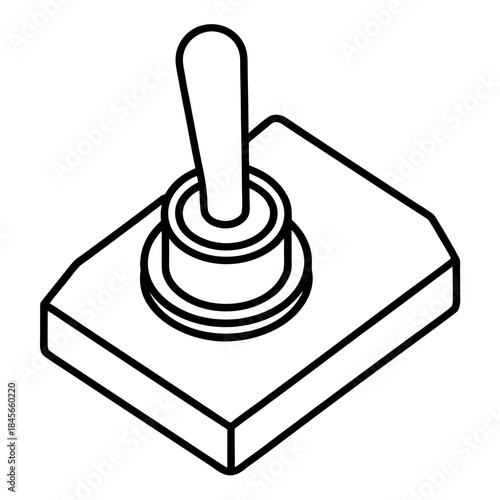 Minimal outline toggle switch in off position black lines