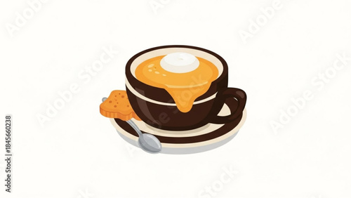 Hand-Drawn Style Coffee Cup Vector Icon with Steam, portraying a Cozy Morning Beverage or Cafe Culture, perfect for Food and Drink Menus.