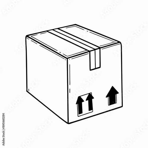 Package box outline for delivery symbol