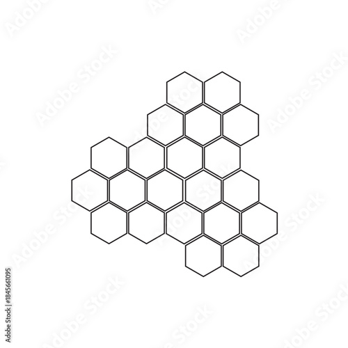 honeycomb icon vector thin outline style sign
