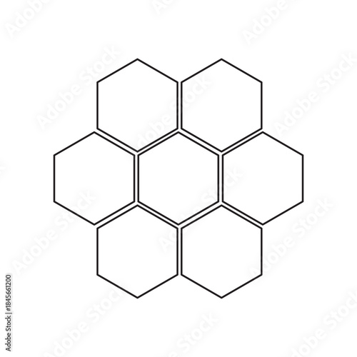 honeycomb icon vector outline symbol or illustration