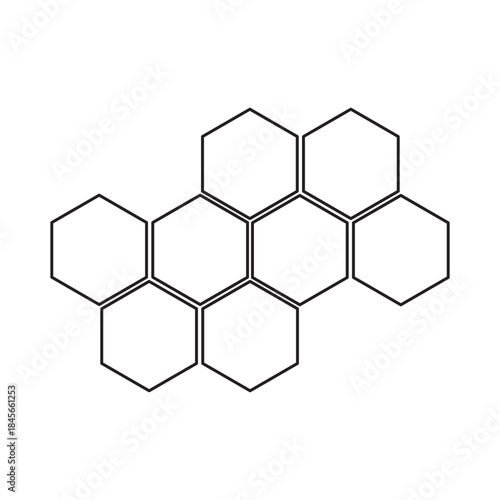 honeycomb icon vector thin outline style sign